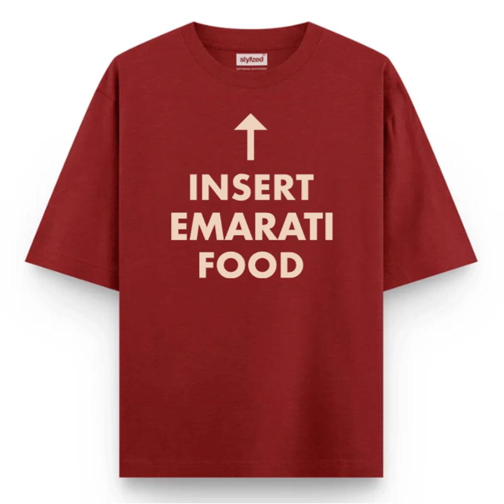 Custom Insert Food T-shirt - Oversize - Maroon / XS - T-Shirt