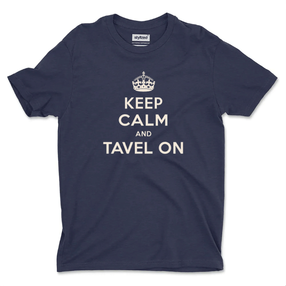 Custom Keep Calm T - shirt - Classic - Navy Blue / XS - T - Shirt