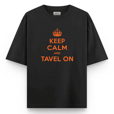 Custom Keep Calm T-shirt - Oversize - Black / XS - T-Shirt
