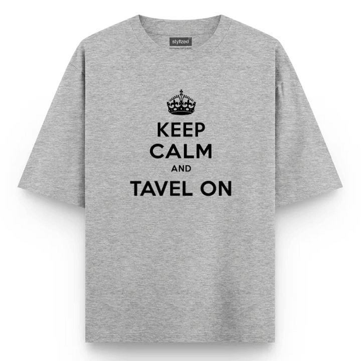 Custom Keep Calm T-shirt - Oversize - Light Grey / XS - T-Shirt