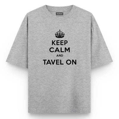Custom Keep Calm T-shirt - Oversize - Light Grey / XS - T-Shirt
