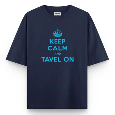 Custom Keep Calm T-shirt - Oversize - Navy Blue / XS - T-Shirt
