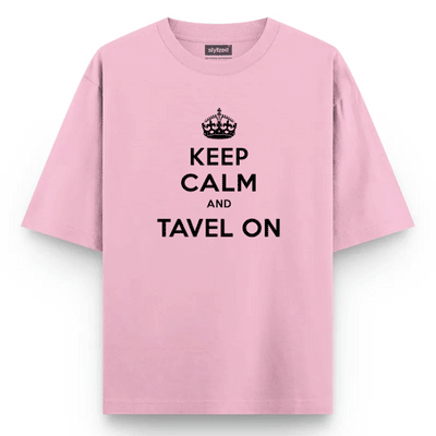 Custom Keep Calm T-shirt - Oversize - Pink / XS - T-Shirt