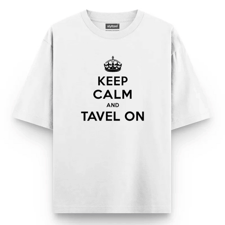 Custom Keep Calm T-shirt - Oversize - White / XS - T-Shirt