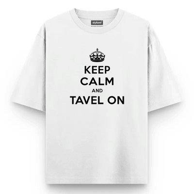 Custom Keep Calm T-shirt - Oversize - White / XS - T-Shirt