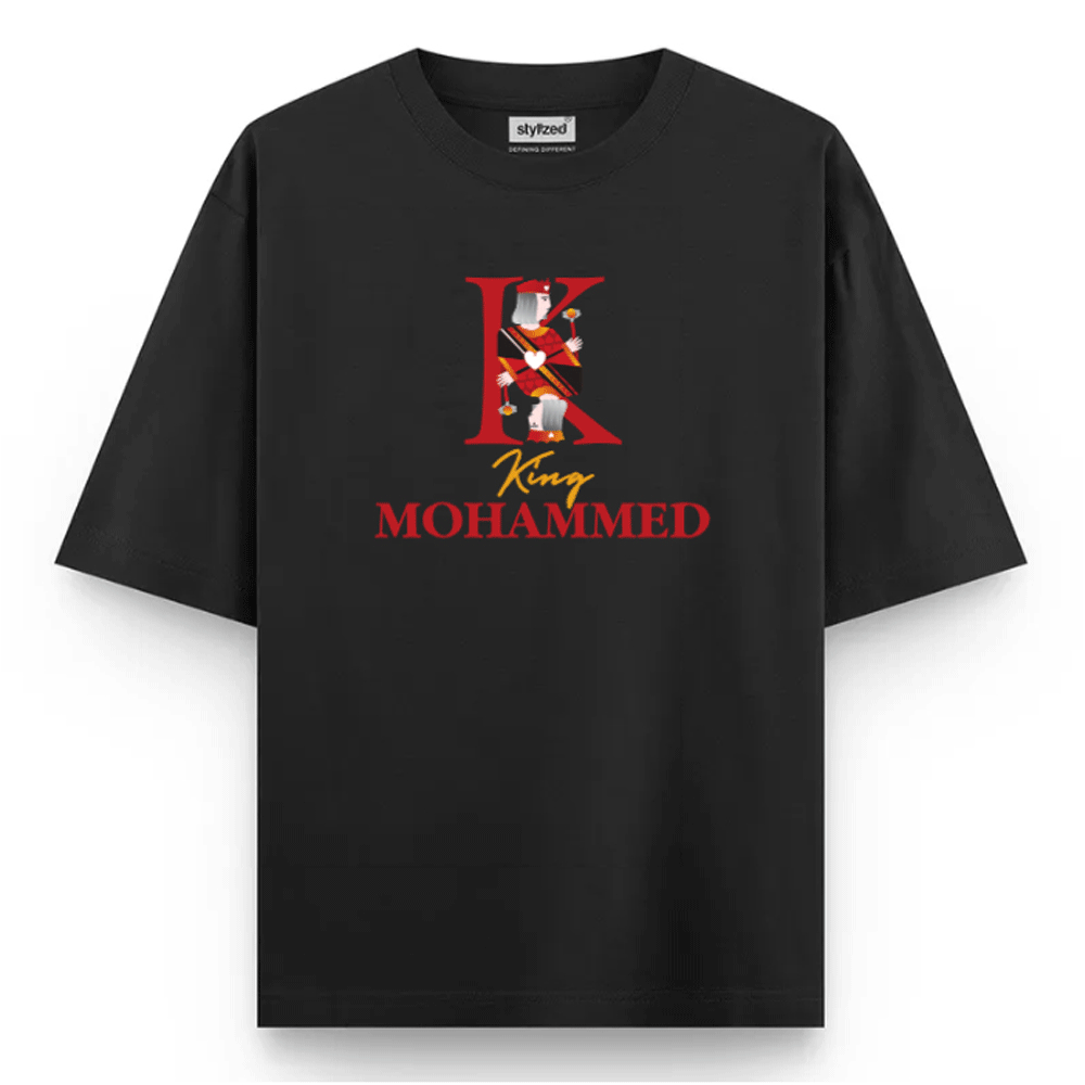 Custom King of Hearts T-shirt - Oversize - Black / XS - T-Shirt