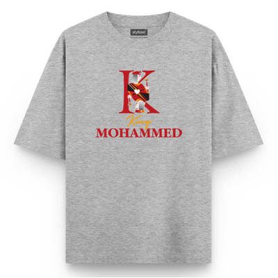 Custom King of Hearts T-shirt - Oversize - Light Grey / XS - T-Shirt