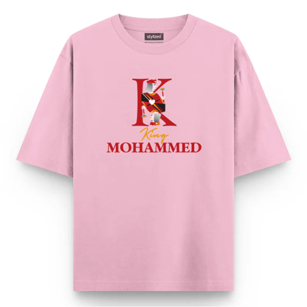 Custom King of Hearts T-shirt - Oversize - Pink / XS - T-Shirt