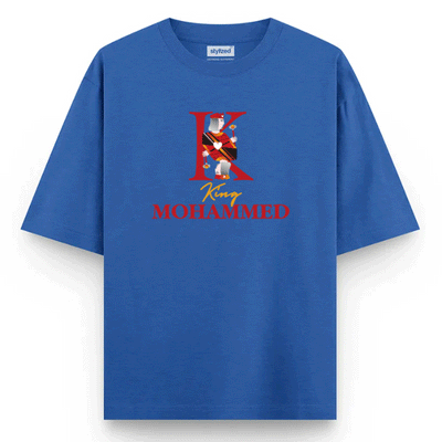 Custom King of Hearts T-shirt - Oversize - Royal Blue / XS - T-Shirt