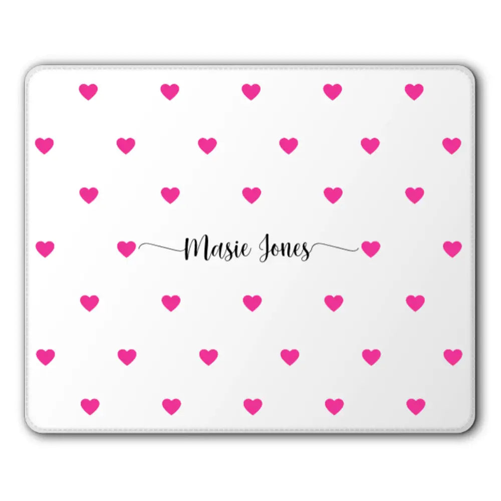 PU Leather Mousepad Mousepads Heart Pattern Custom Text, My Name Mousepad - Stylizedd