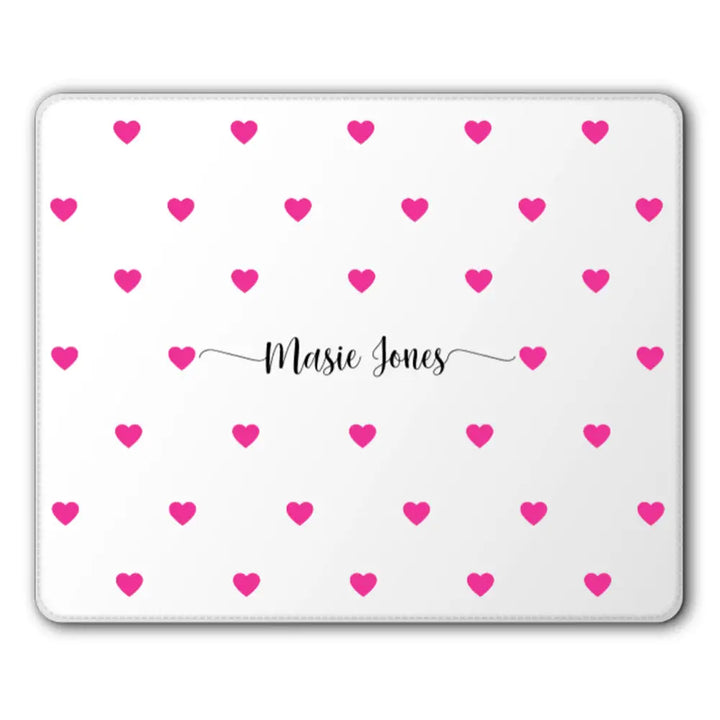 PU Leather Mousepad Mousepads Heart Pattern Custom Text, My Name Mousepad - Stylizedd