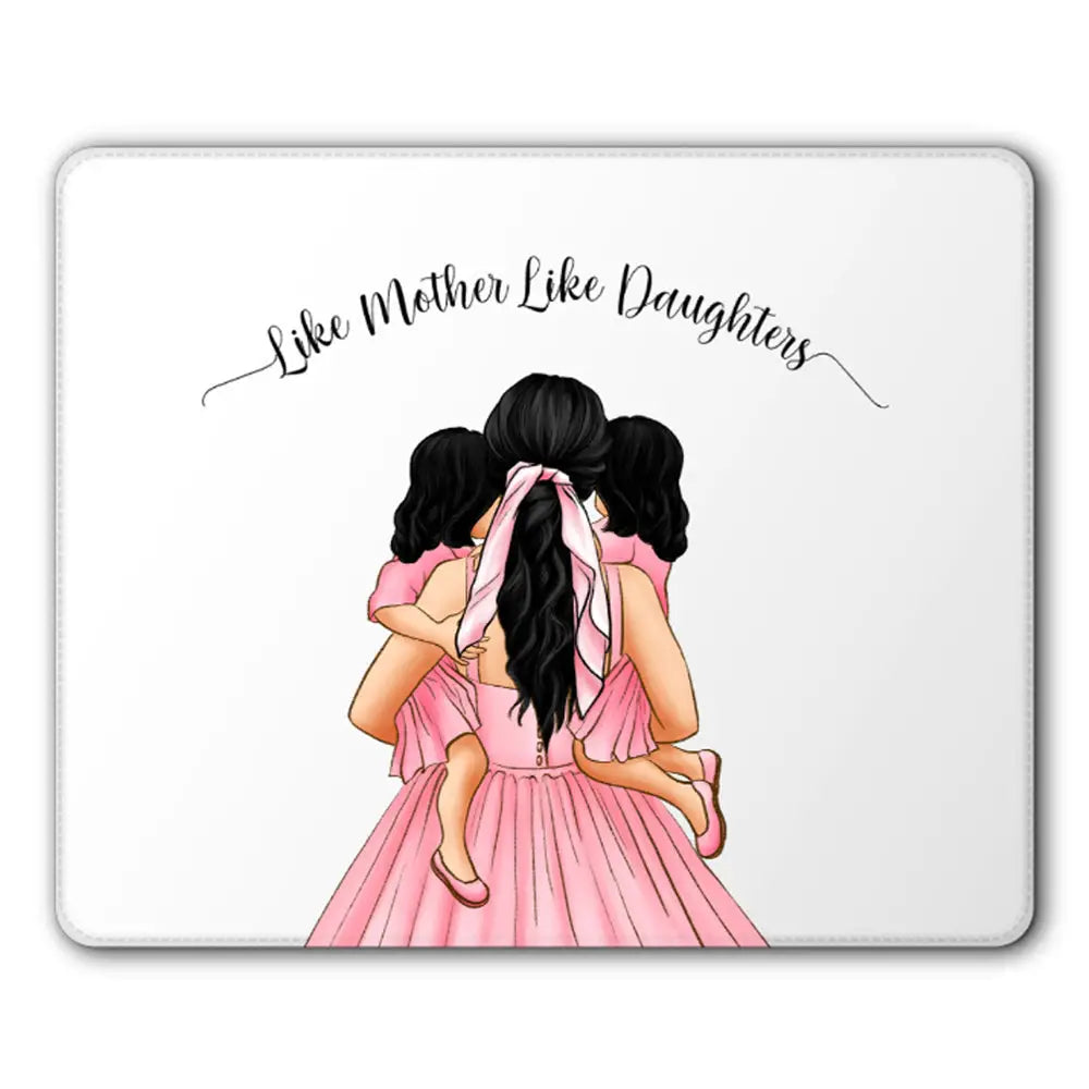 PU Leather Mousepad Mousepads Mother 2 daughters Custom Clipart, Text Mousepad - Stylizedd