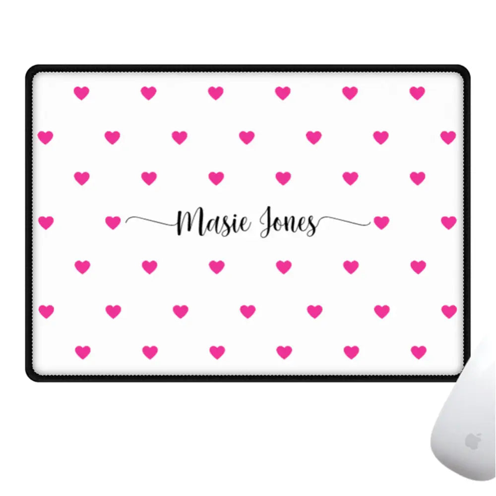 Gaming Mousepad Mousepads Heart Pattern Custom Text, My Name Mousepad - Stylizedd