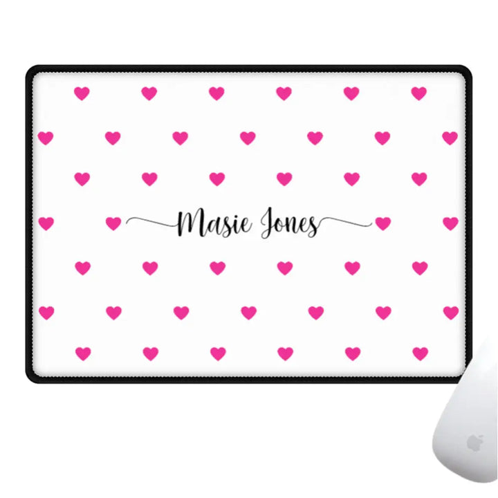 Gaming Mousepad Mousepads Heart Pattern Custom Text, My Name Mousepad - Stylizedd