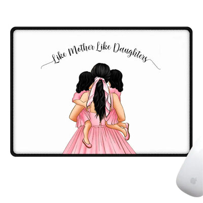 Gaming Mousepad Mousepads Mother 2 daughters Custom Clipart, Text Mousepad - Stylizedd