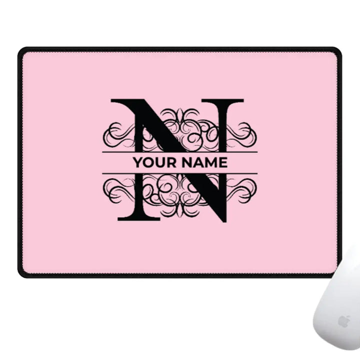 Gaming Mousepad Mousepads Split Floral Initial Mousepad - Stylizedd