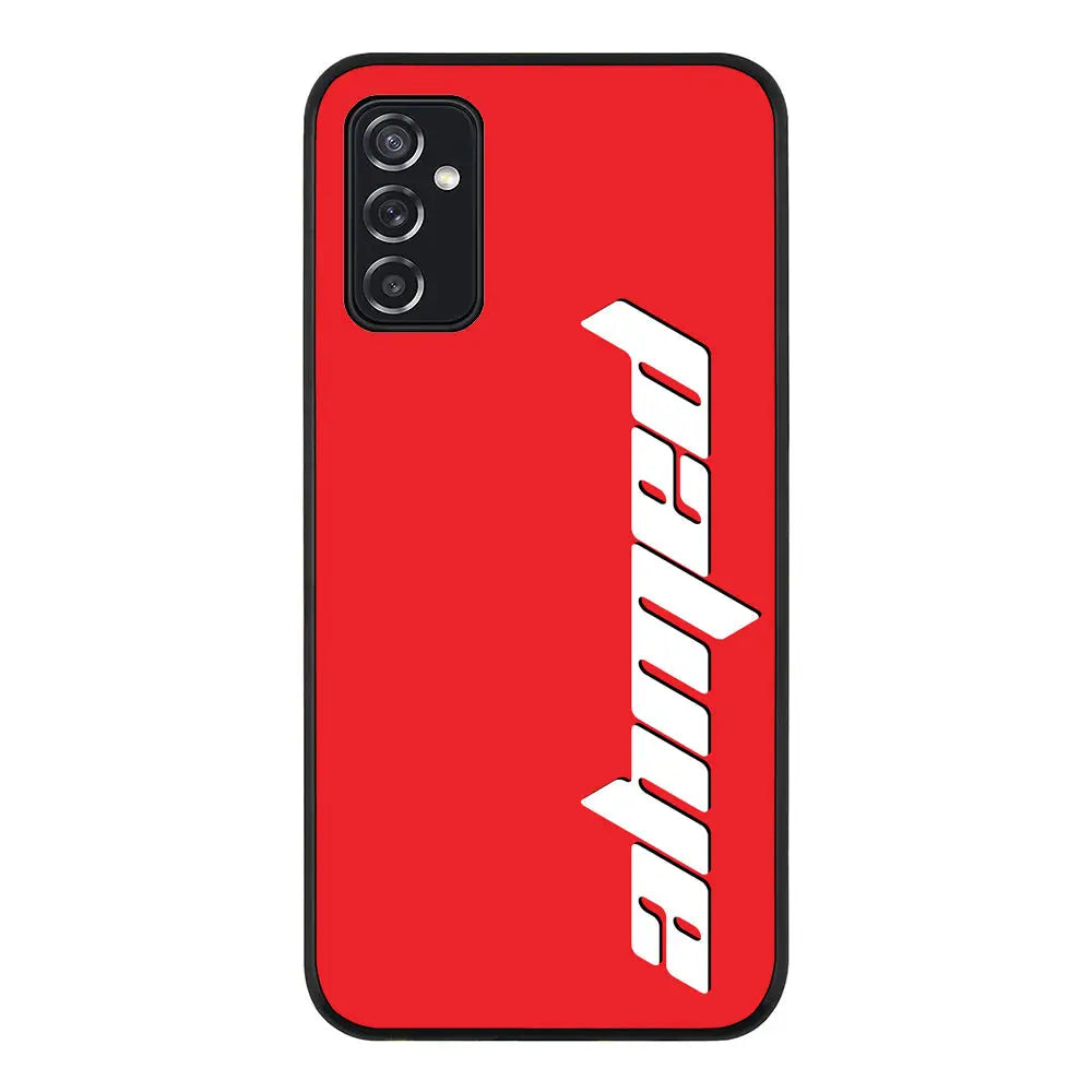 Samsung Galaxy M52 5G / Rugged Black Custom Text, Vertical Name Phone Case, Stylizedd.com in Dubai Sharjah UAE UK  