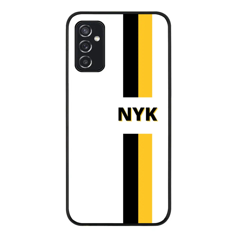 Samsung Galaxy M52 5G / Rugged Black Phone Case Custom Striped Monogram Phone Case - Samsung M Series - Stylizedd