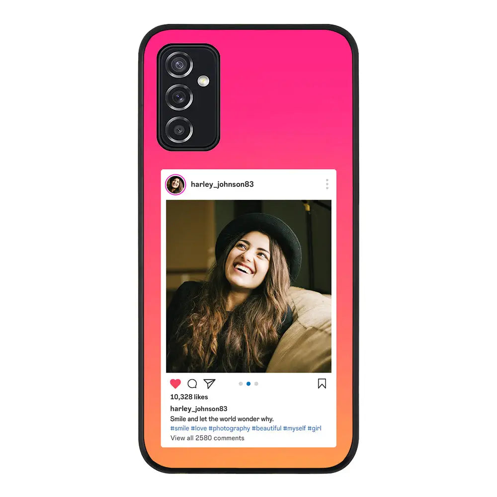 Samsung Galaxy M52 5G / Rugged Black Phone Case Custom Photo Instagram Post Template, Phone Case - Samsung M Series - Stylizedd