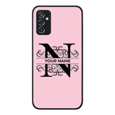 Samsung Galaxy M52 5G / Rugged Black Split Floral Initial Phone Case, Stylizedd.com in Dubai Sharjah UAE UK  
