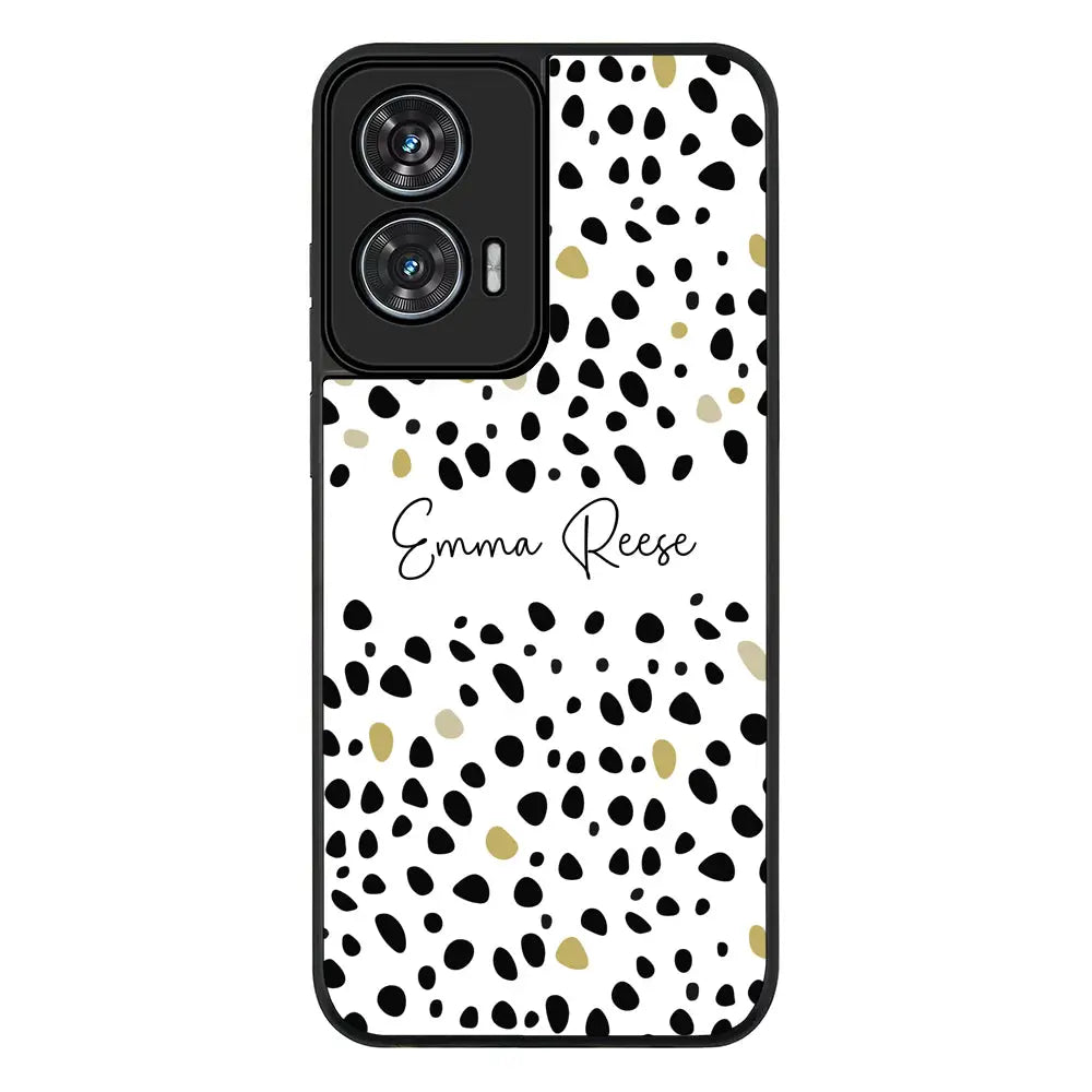 Pebble Multi Color Custom Text My Name Phone Case - Motorola - Edge 50 Fusion / Rugged Black
