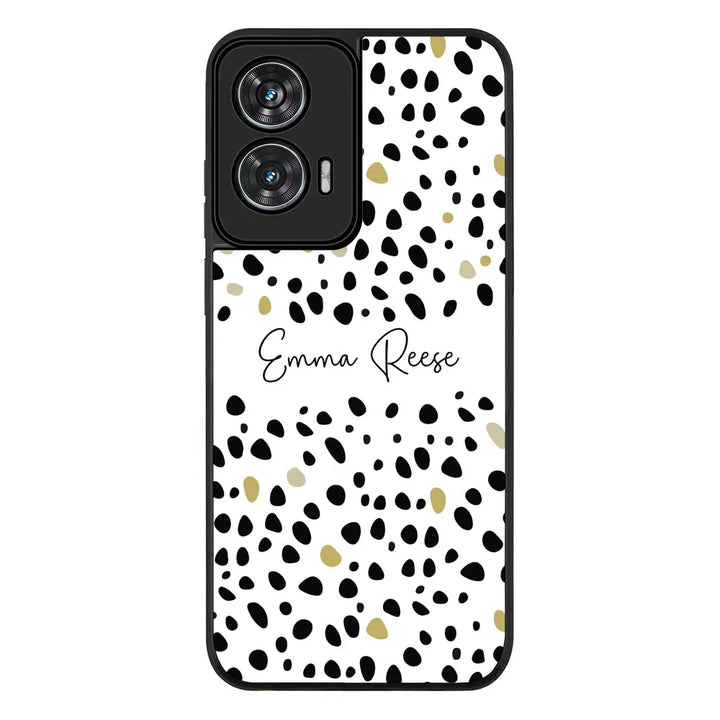 Pebble Multi Color Custom Text My Name Phone Case - Motorola - Edge 50 Fusion / Rugged Black