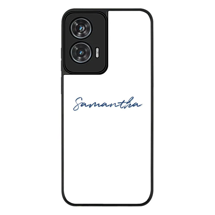 Custom Text My Name Phone Case - Motorola - Edge 50 Fusion / Rugged Black - Stylizedd