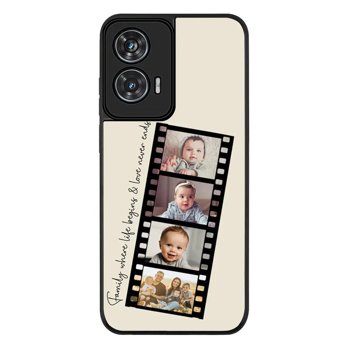Custom Film Strips Personalised Movie Strip Phone Case - Motorola - Edge 50 Fusion / Rugged Black