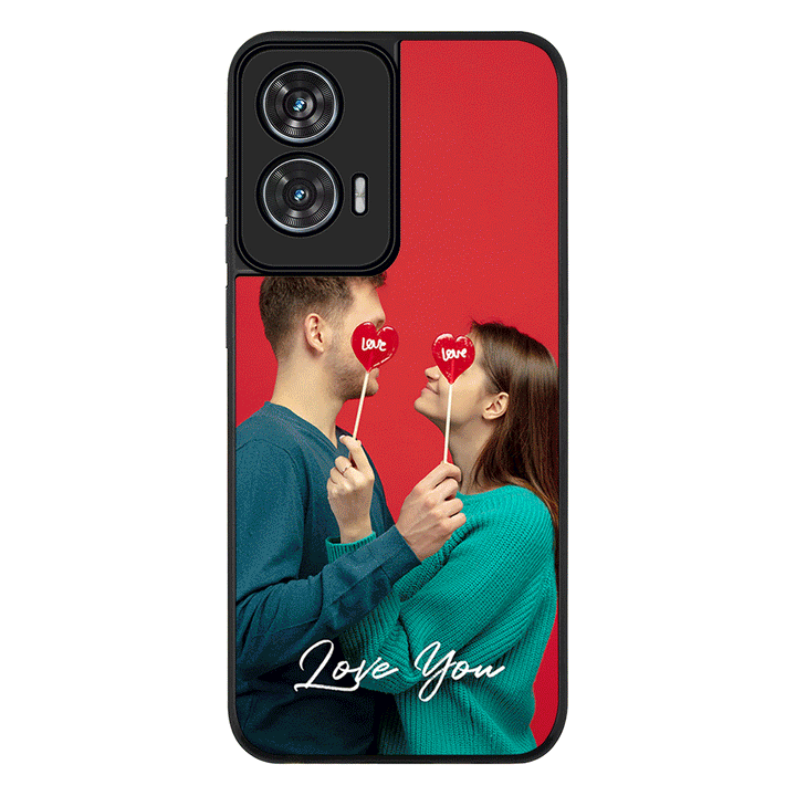Custom Photo Valentine Phone Case - Motorola - Edge 50 Fusion / Rugged Black - Stylizedd