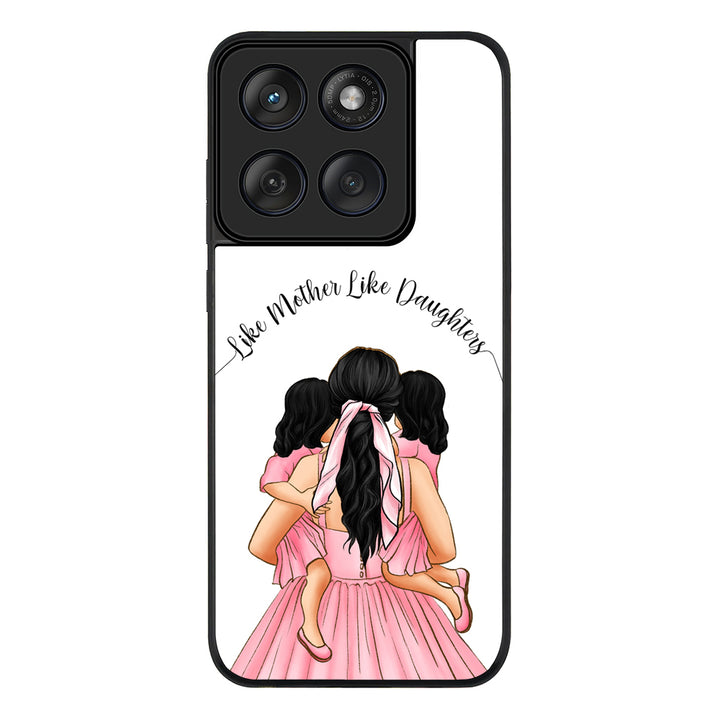 Mother 2 daughters Custom Clipart, Text Phone Case - Motorola