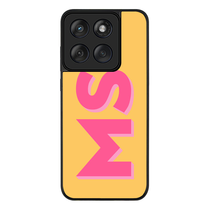 Personalized Monogram Initial 3D Shadow Text Phone Case - Motorola