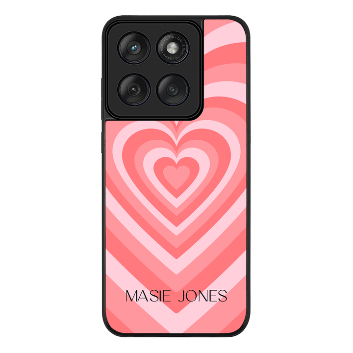 Personalized Name Retro Hearts, Phone Case - Motorola
