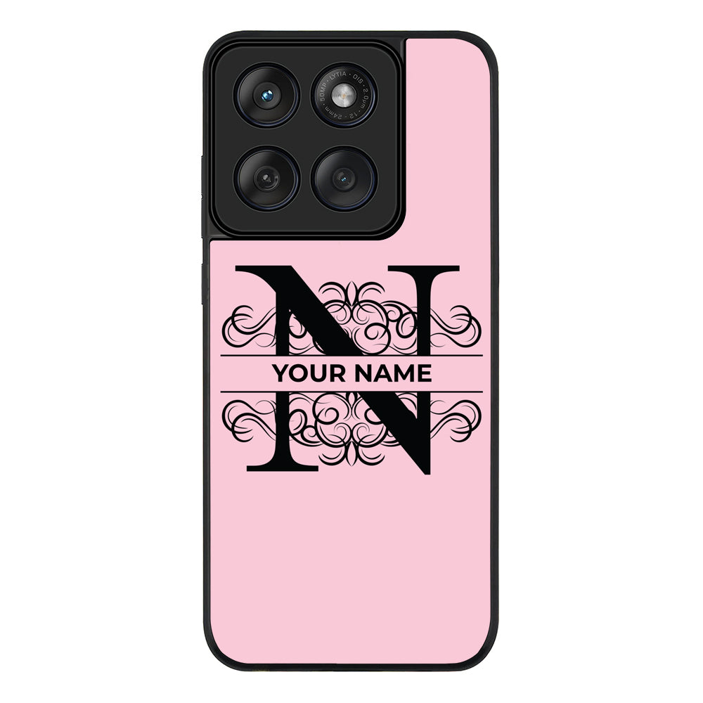 Split Floral Initial Phone Case - Motorola