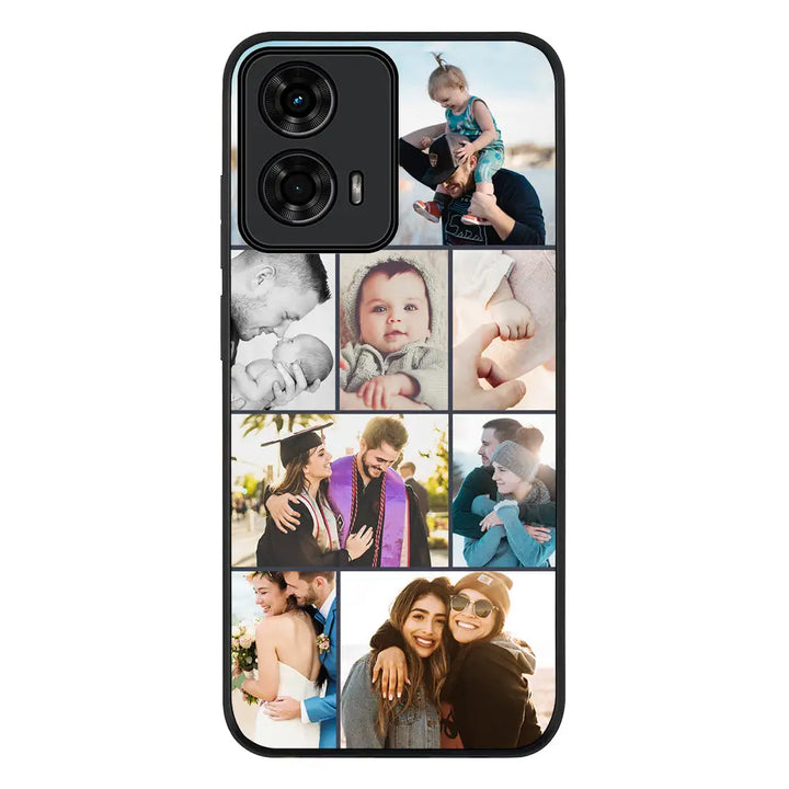 Personalised Photo Collage Grid Phone Case - Motorola - Moto G04 / G04s / Rugged Black - Stylizedd