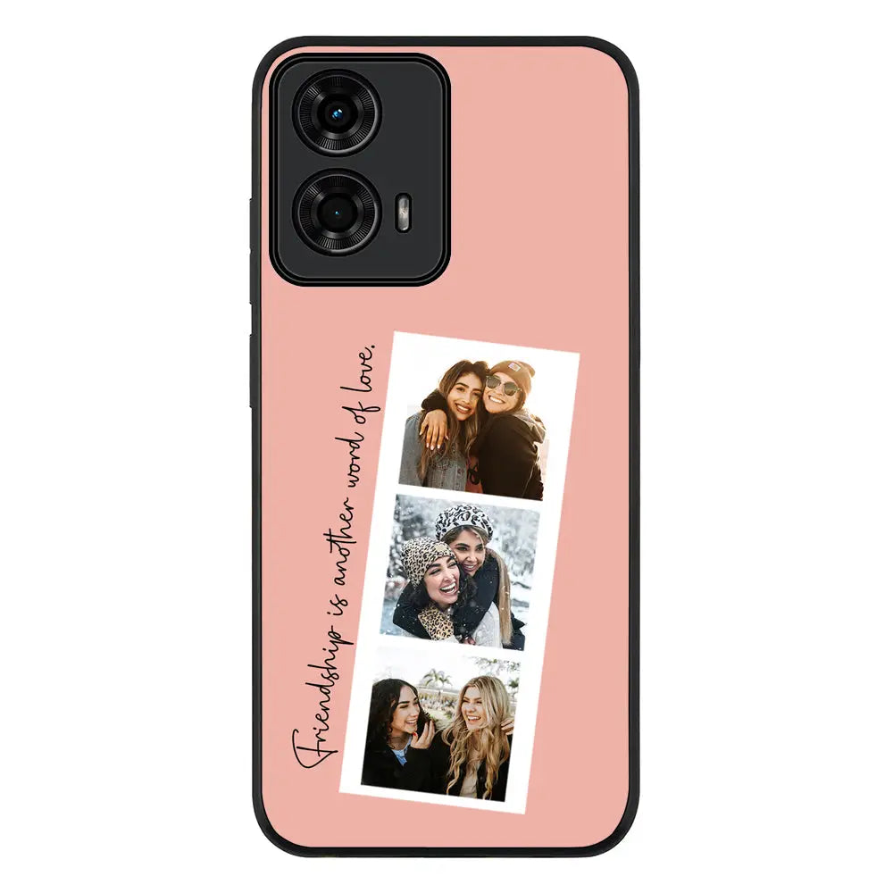 Custom Photo Strip Polaroid Style Phone Case - Motorola - Moto G04 / G04s / Rugged Black - Stylizedd