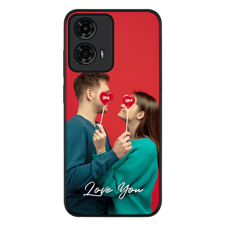 Custom Photo Valentine Phone Case - Motorola - Moto G04 / G04s / Rugged Black - Stylizedd