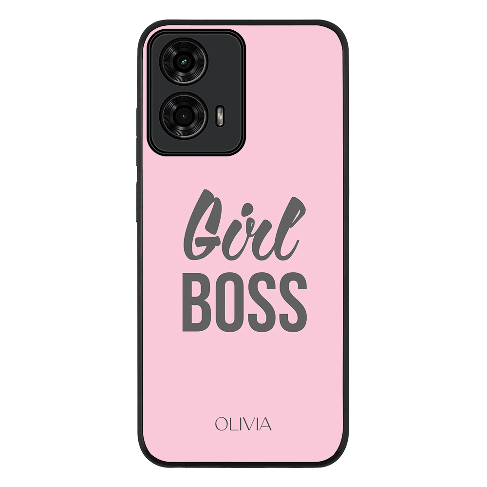 Motorola Moto G04 / Moto G04s / Rugged Black Personalized Name Girl Boss, Phone Case - Motorola - Stylizedd.com