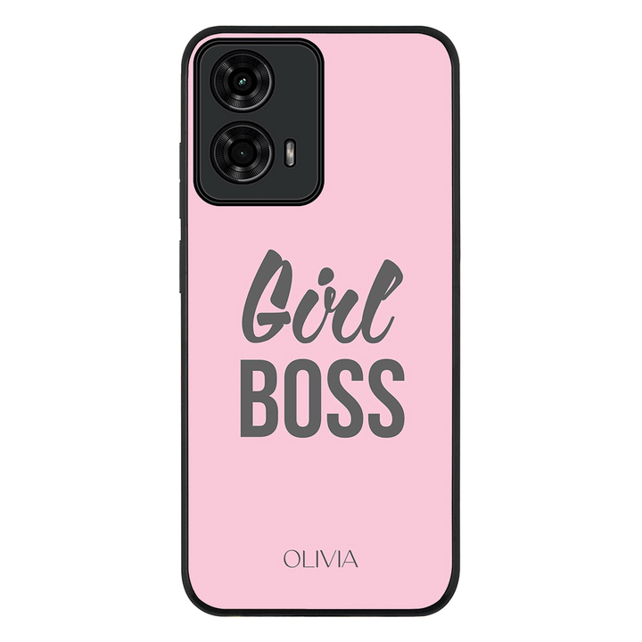 Motorola Moto G04 / Moto G04s / Rugged Black Personalized Name Girl Boss, Phone Case - Motorola - Stylizedd.com