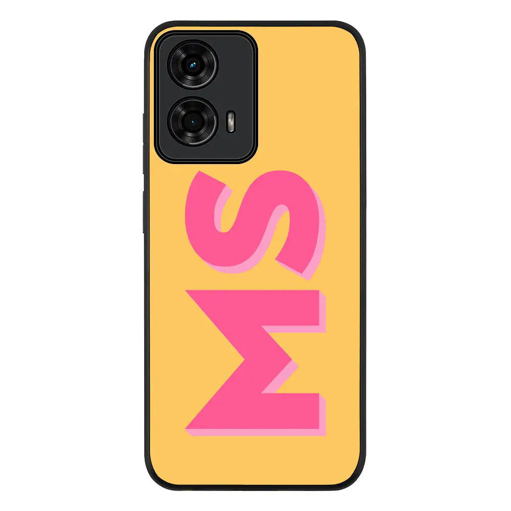 Personalized Monogram Initial 3D Shadow Text Phone Case - Motorola - Moto G24 / Power / Rugged