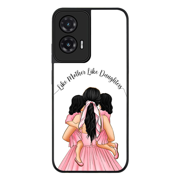 Mother 2 daughters Custom Clipart, Text Phone Case - Motorola