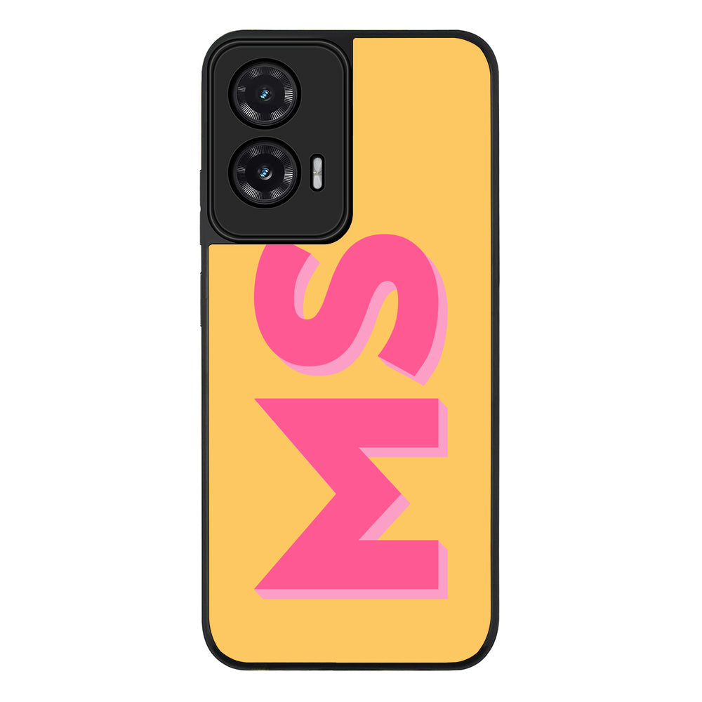 Personalized Monogram Initial 3D Shadow Text Phone Case - Motorola