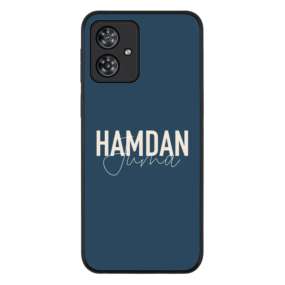 Personalized Name Horizontal Phone Case - Motorola - Moto G54 / Power / G64 / Rugged Black