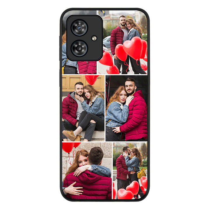 Personalised Valentine Photo Collage Grid Phone Case - Motorola - Moto G54 / Power / G64 / Rugged