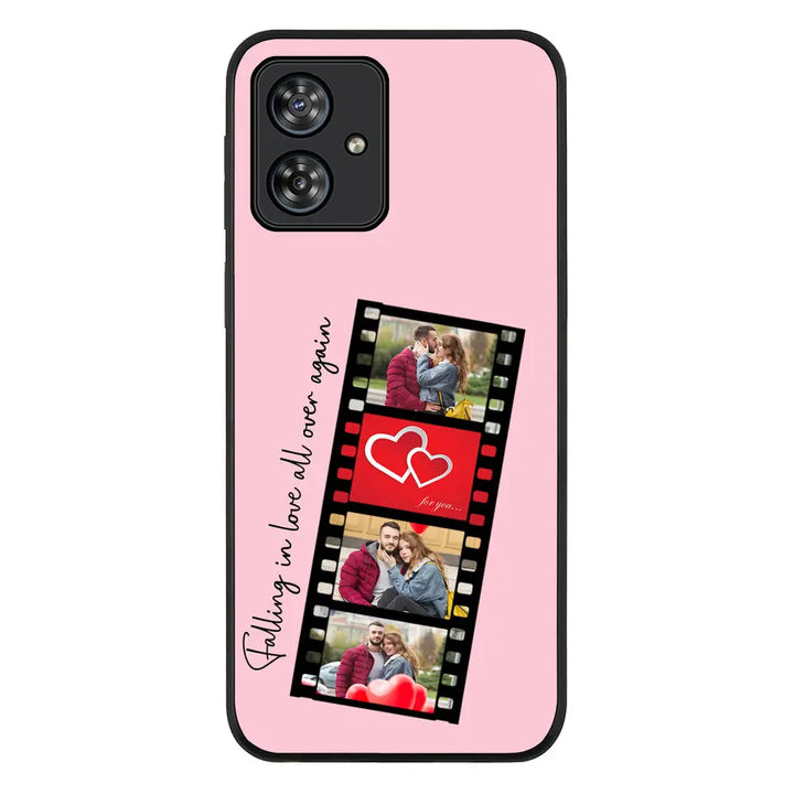 Custom Valentine Photo Film Strips Phone Case - Motorola - Moto G54 / Power / G64 / Rugged Black