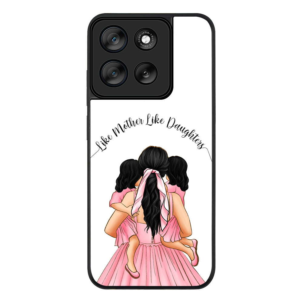 Mother 2 daughters Custom Clipart, Text Phone Case - Motorola