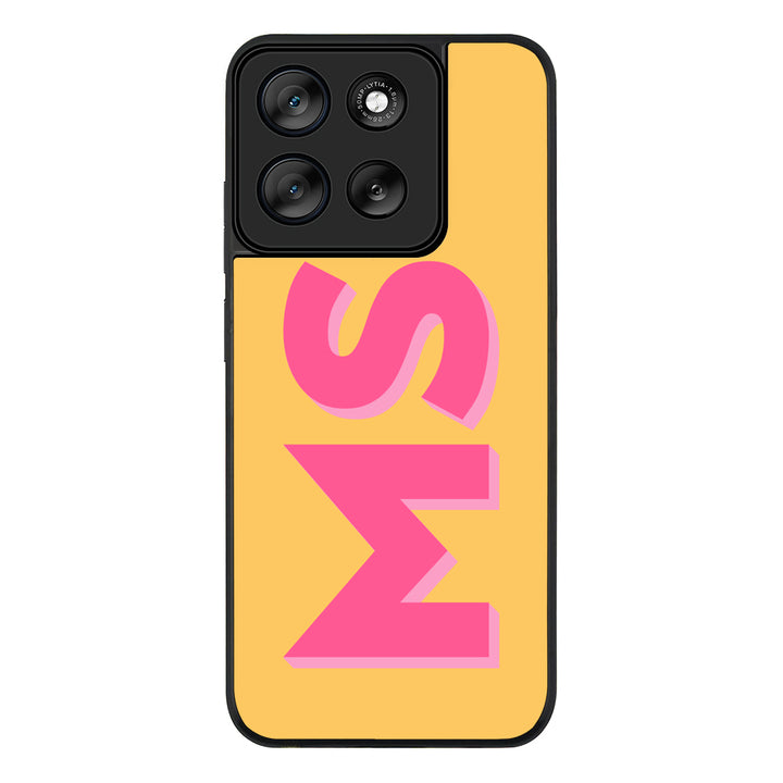 Personalized Monogram Initial 3D Shadow Text Phone Case - Motorola