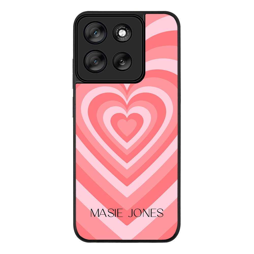 Personalized Name Retro Hearts, Phone Case - Motorola
