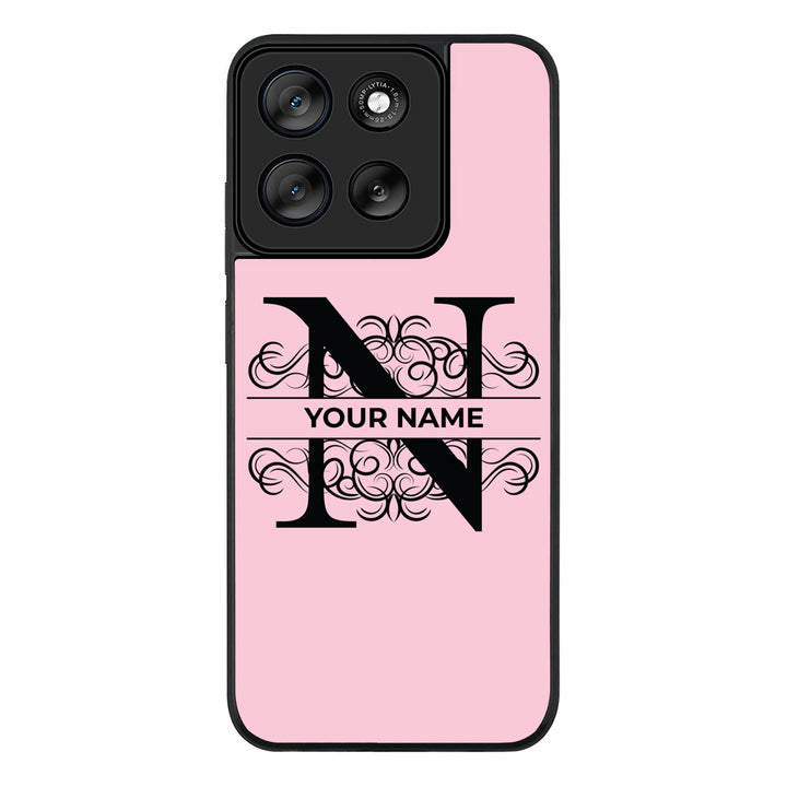 Split Floral Initial Phone Case - Motorola