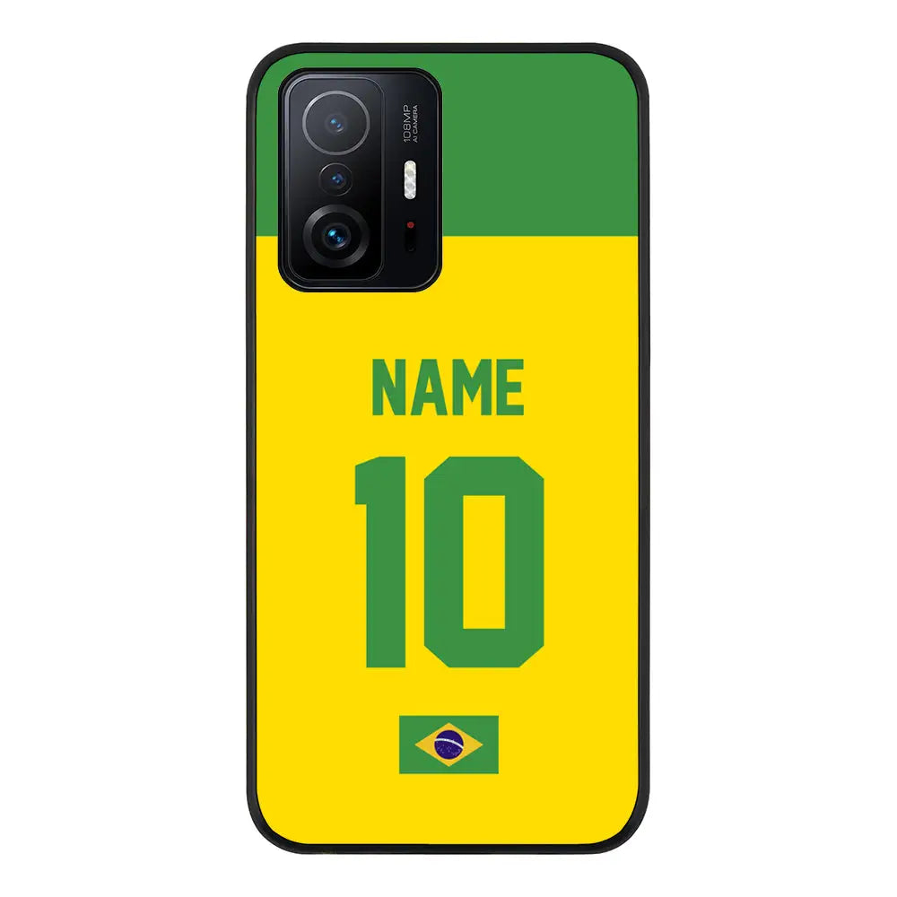 Xiaomi 11T Pro 5G / Rugged Black Phone Case Personalized Football Jersey Phone Case Custom Name & Number - Xiaomi - Stylizedd