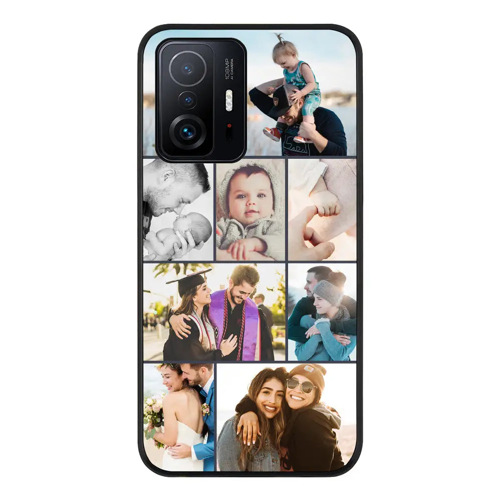 Xiaomi 11T Pro 5G / Rugged Black Phone Case Personalised Photo Collage Grid Phone Case - Xiaomi - Stylizedd